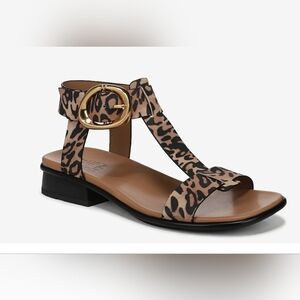 Womens Naturalizer Tan/ Black Leopard Print Suede Sandals. Size 9. Never Worn.